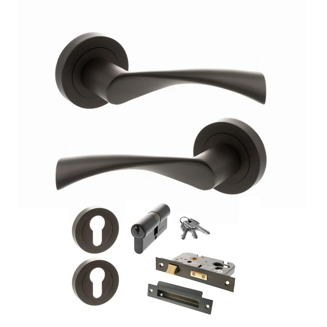 Atlantic S34R Status Colorado on Round Rose Door Handle Pack