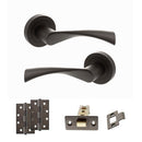 STATUS Colorado Door Handle Pack (Latch Set - 2.5" CE Latch, 4" Slim Knuckle Hinges x2) - Urban Dark Bronze