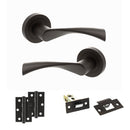 STATUS Colorado Door Handle Pack (Latch Set - 2.5" Latch, 3" Hinges x2) - Urban Dark Bronze