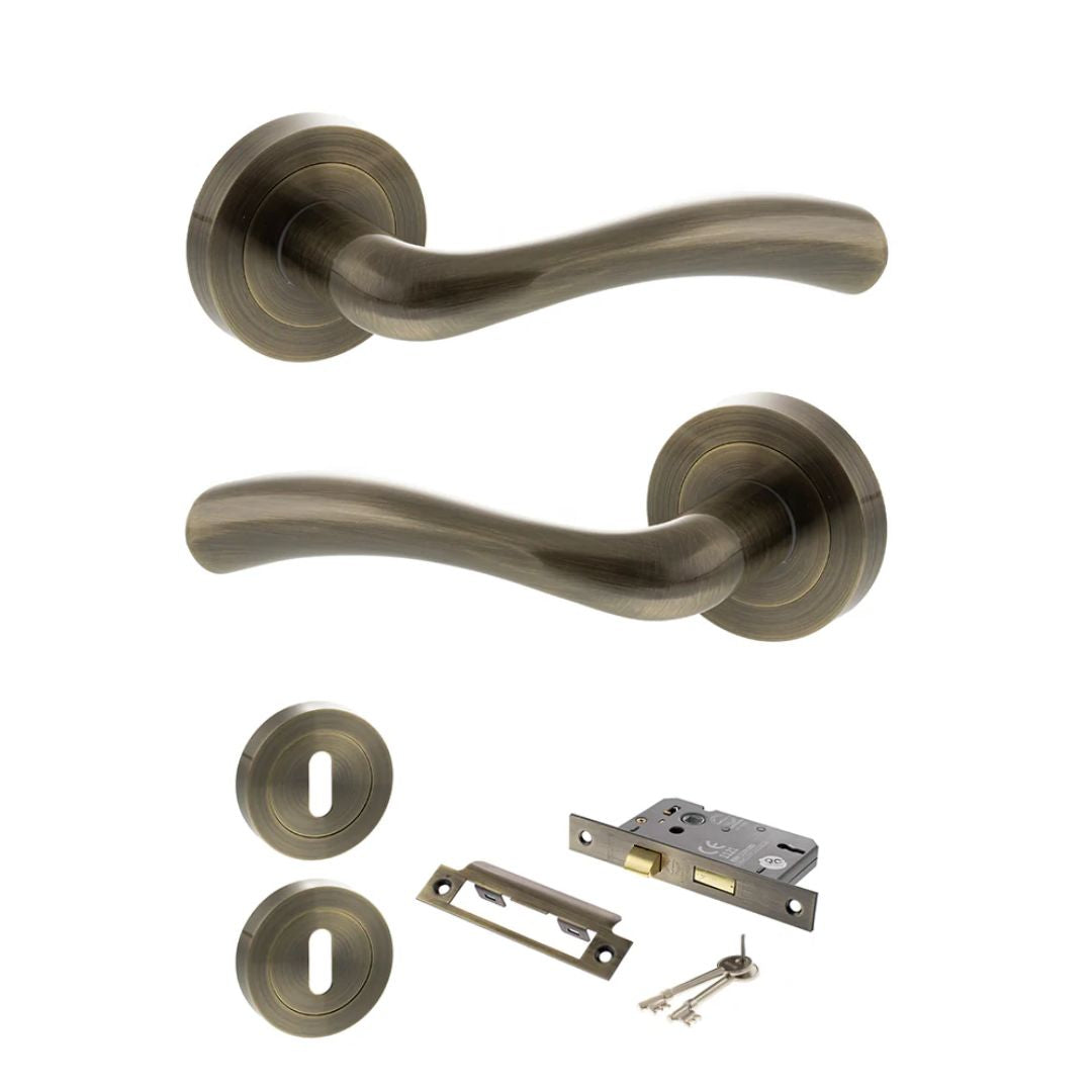 Atlantic S35R Status Texas on Round Rose Door Handle Pack
