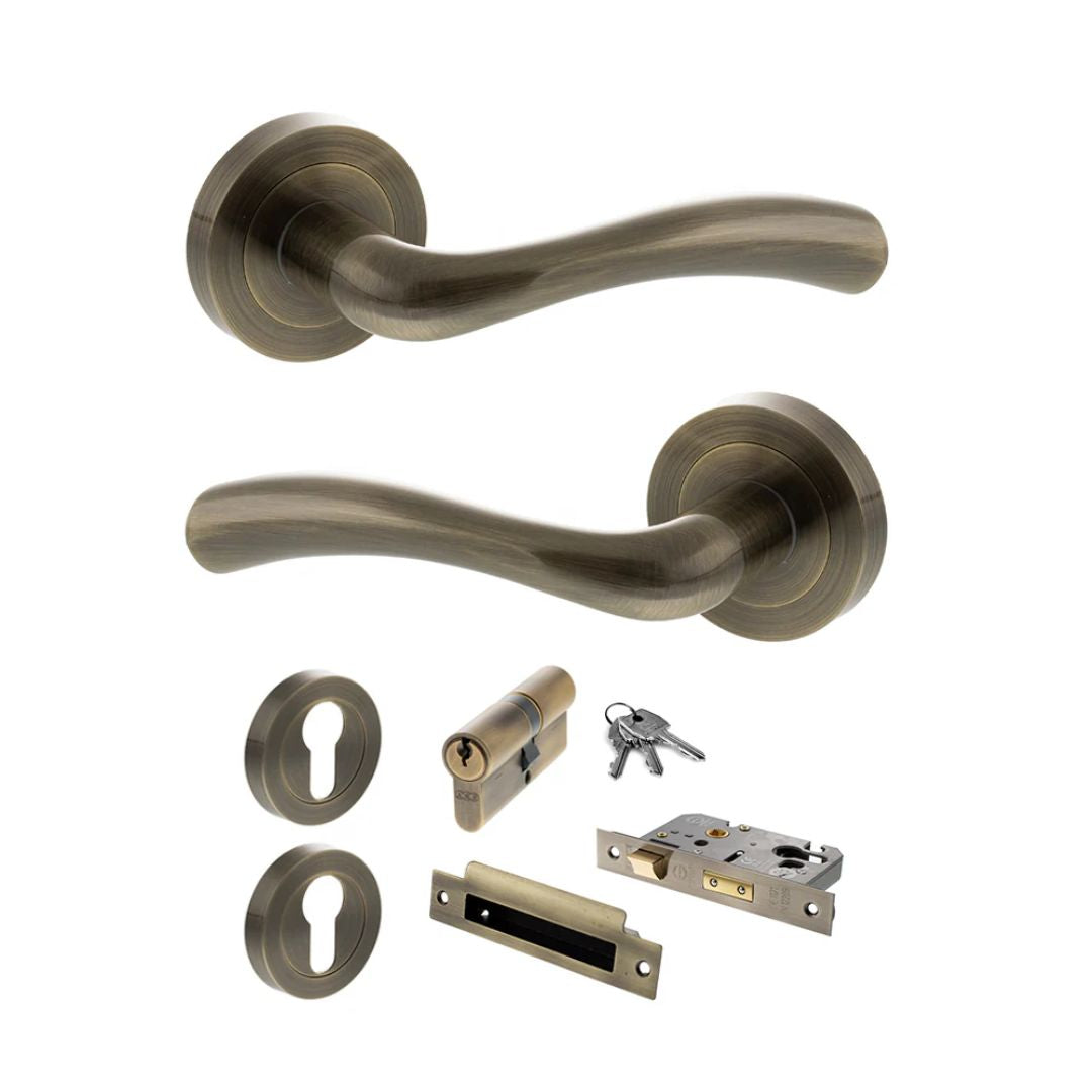 Atlantic S35R Status Texas on Round Rose Door Handle Pack