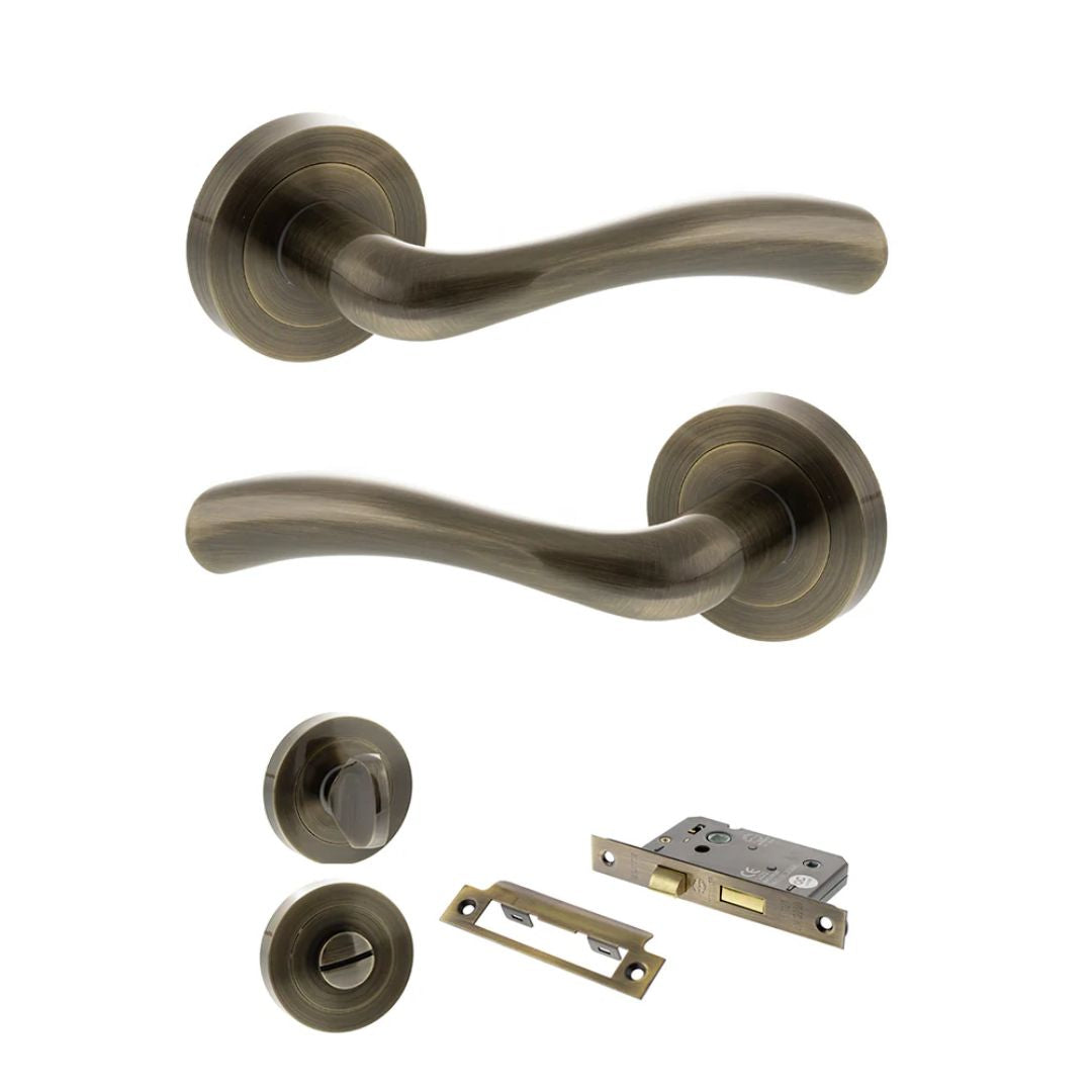 Atlantic S35R Status Texas on Round Rose Door Handle Pack