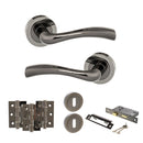 STATUS Texas Door Handle Pack (3 Lever Lock Set - 2.5" CE Sashlock, 3" Premium Hinges x3) - Black Nickel