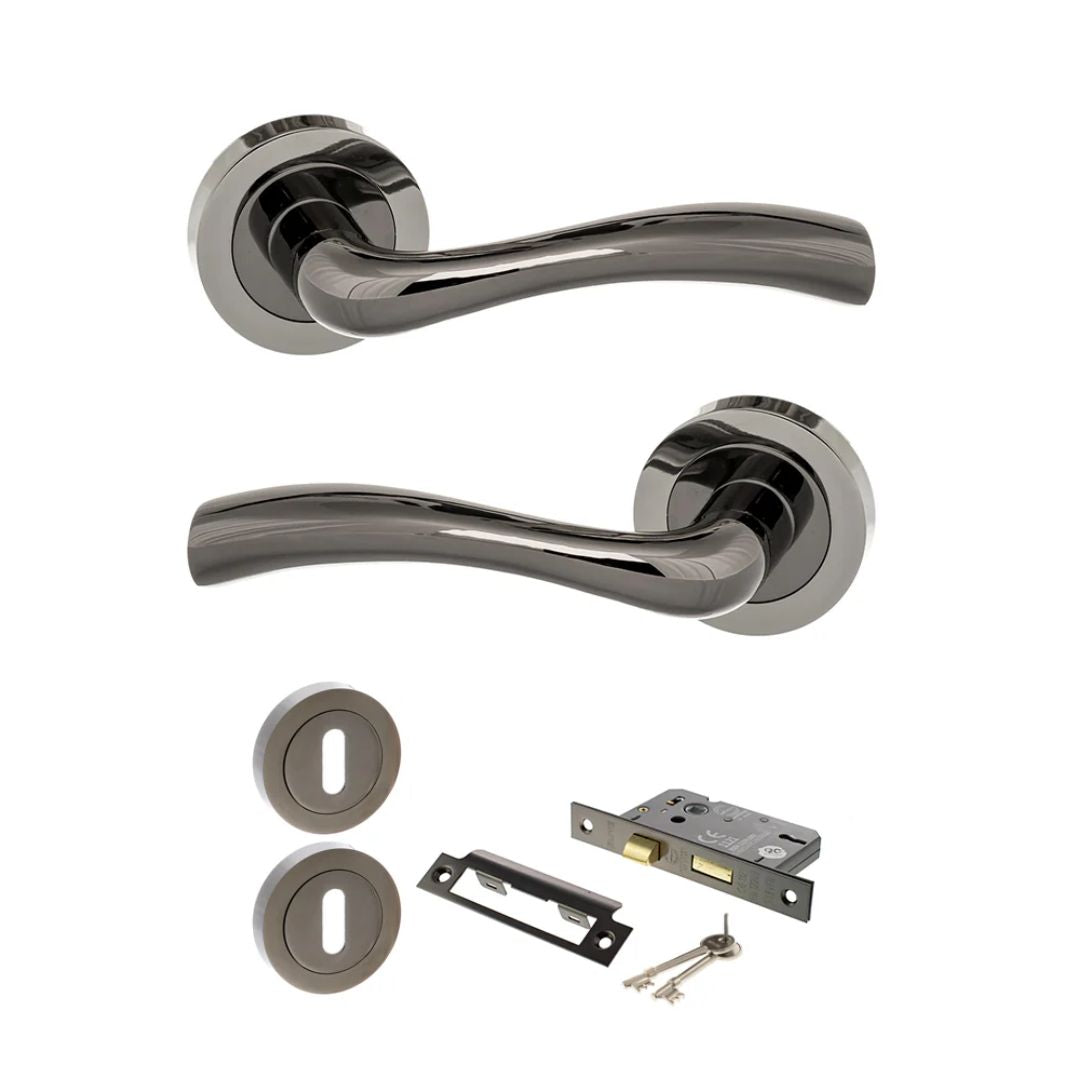 Atlantic S35R Status Texas on Round Rose Door Handle Pack