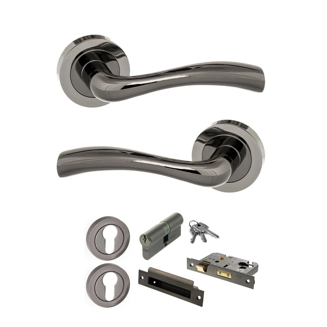 Atlantic S35R Status Texas on Round Rose Door Handle Pack