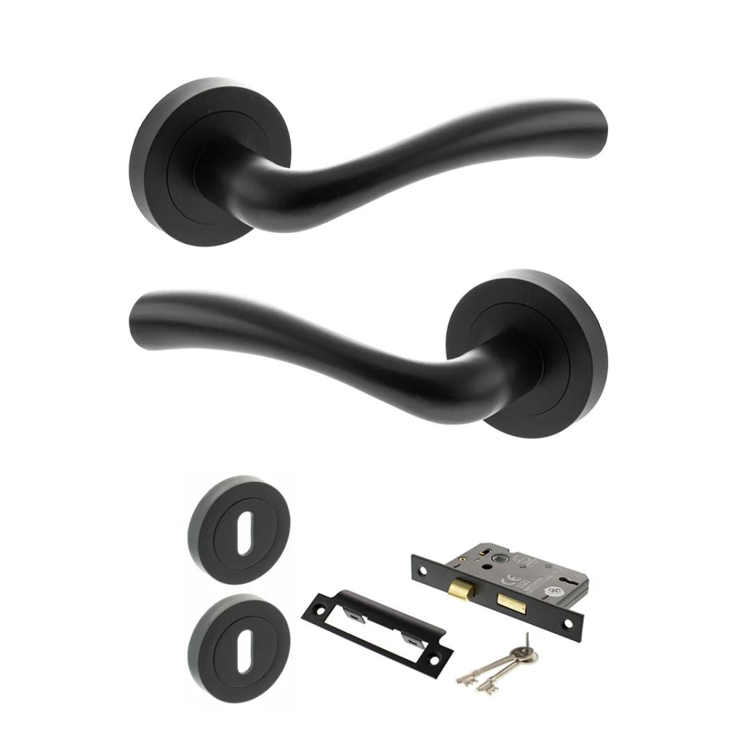 Atlantic S35R Status Texas on Round Rose Door Handle Pack