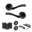 STATUS Texas Door Handle Pack (3 Lever Lock Set - 3" CE Sashlock, 3" Premium Hinges x3) - Matt Black
