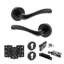 STATUS Texas Door Handle Pack (Euro Lock Set - 2.5" CE Sashlock, 3" Premium Hinges x3) - Matt Black