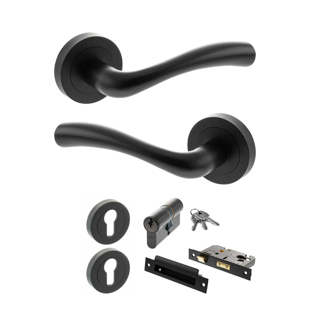 Atlantic S35R Status Texas on Round Rose Door Handle Pack