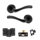 STATUS Texas Door Handle Pack (Latch Set - 3" CE Latch, 3" Premium Hinges x3) - Matt Black
