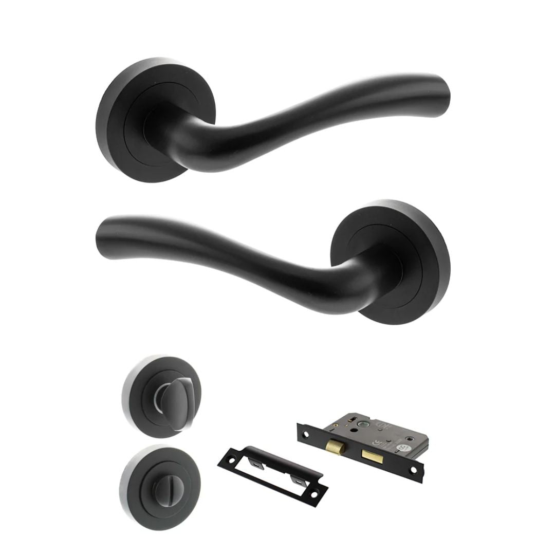 Atlantic S35R Status Texas on Round Rose Door Handle Pack