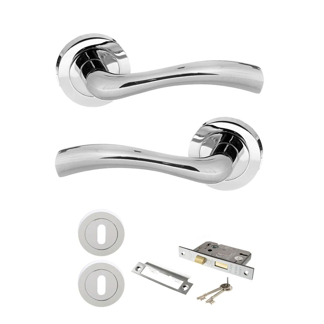 Atlantic S35R Status Texas on Round Rose Door Handle Pack