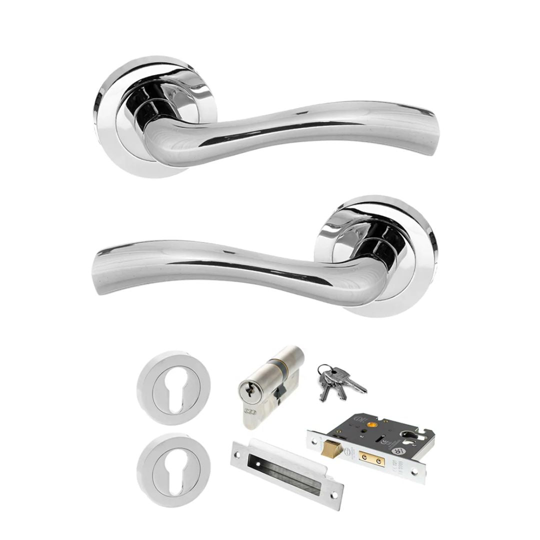 Atlantic S35R Status Texas on Round Rose Door Handle Pack