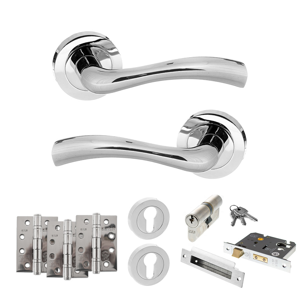 Atlantic S35R Status Texas on Round Rose Door Handle Pack