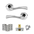 STATUS Texas Door Handle Pack (Latch Set - 3" CE Latch, 3" Premium Hinges x3) - Polished Chrome