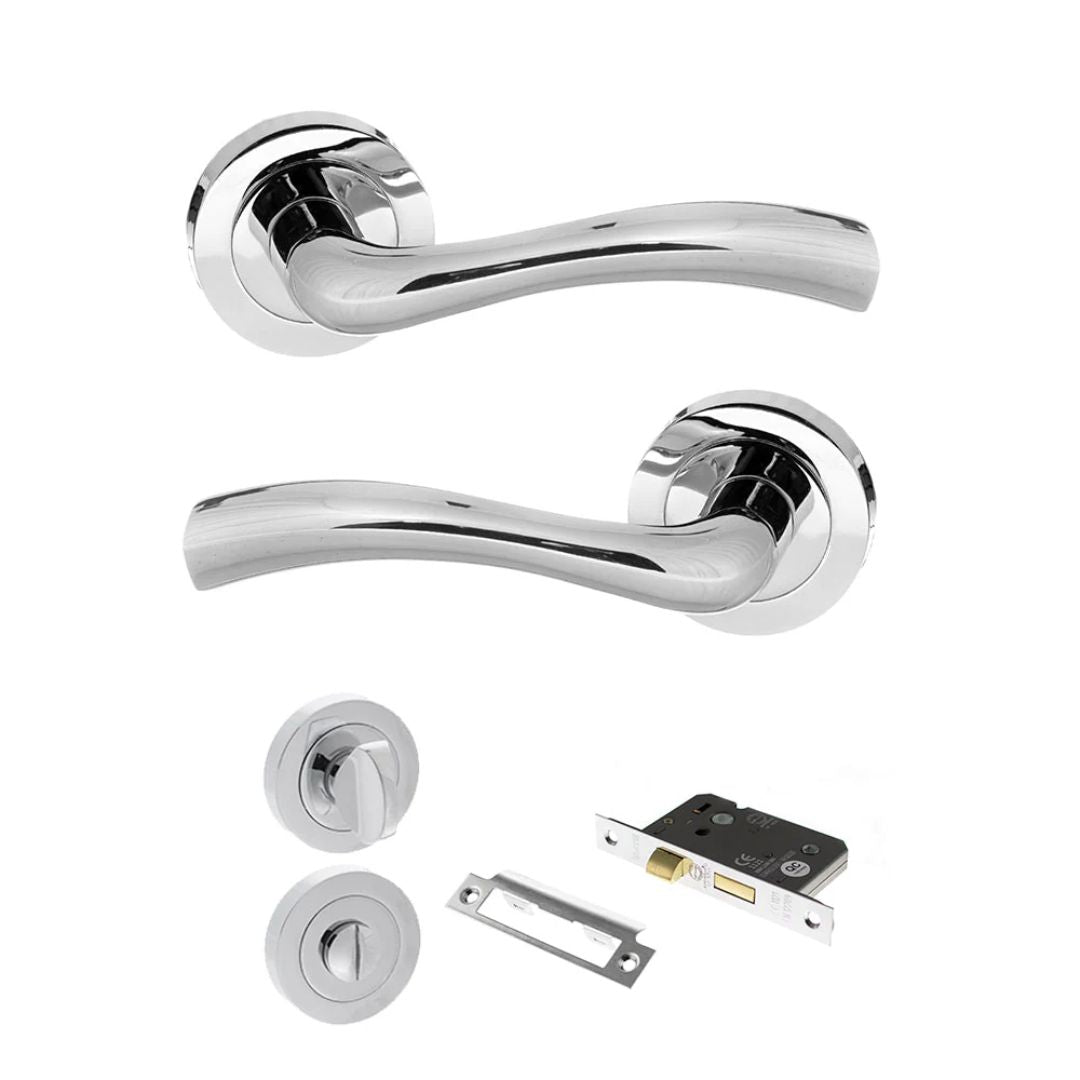 Atlantic S35R Status Texas on Round Rose Door Handle Pack