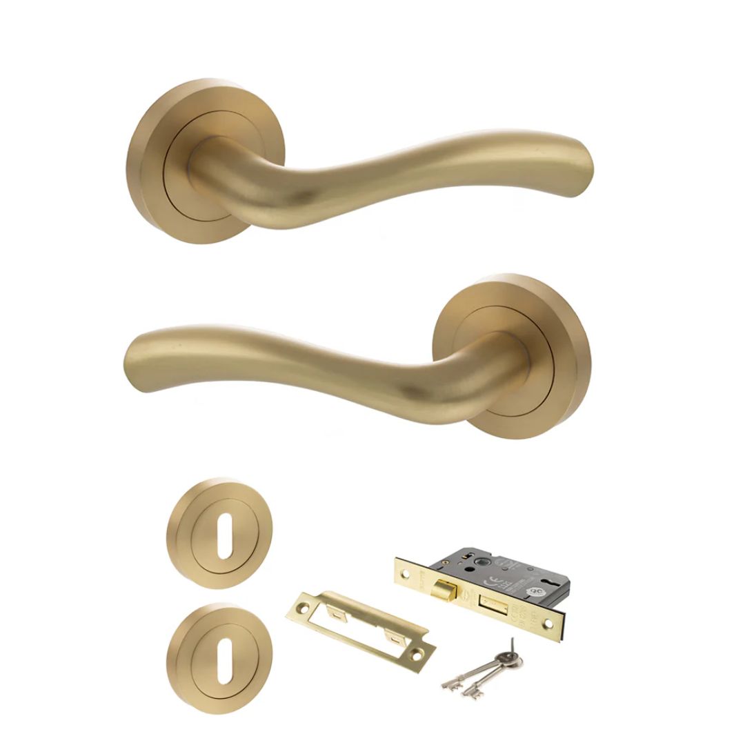 Atlantic S35R Status Texas on Round Rose Door Handle Pack