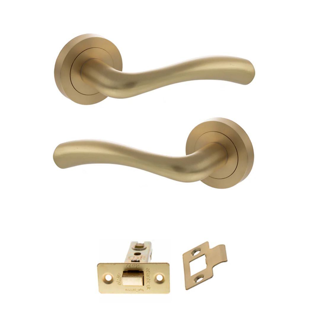 Atlantic S35R Status Texas on Round Rose Door Handle Pack