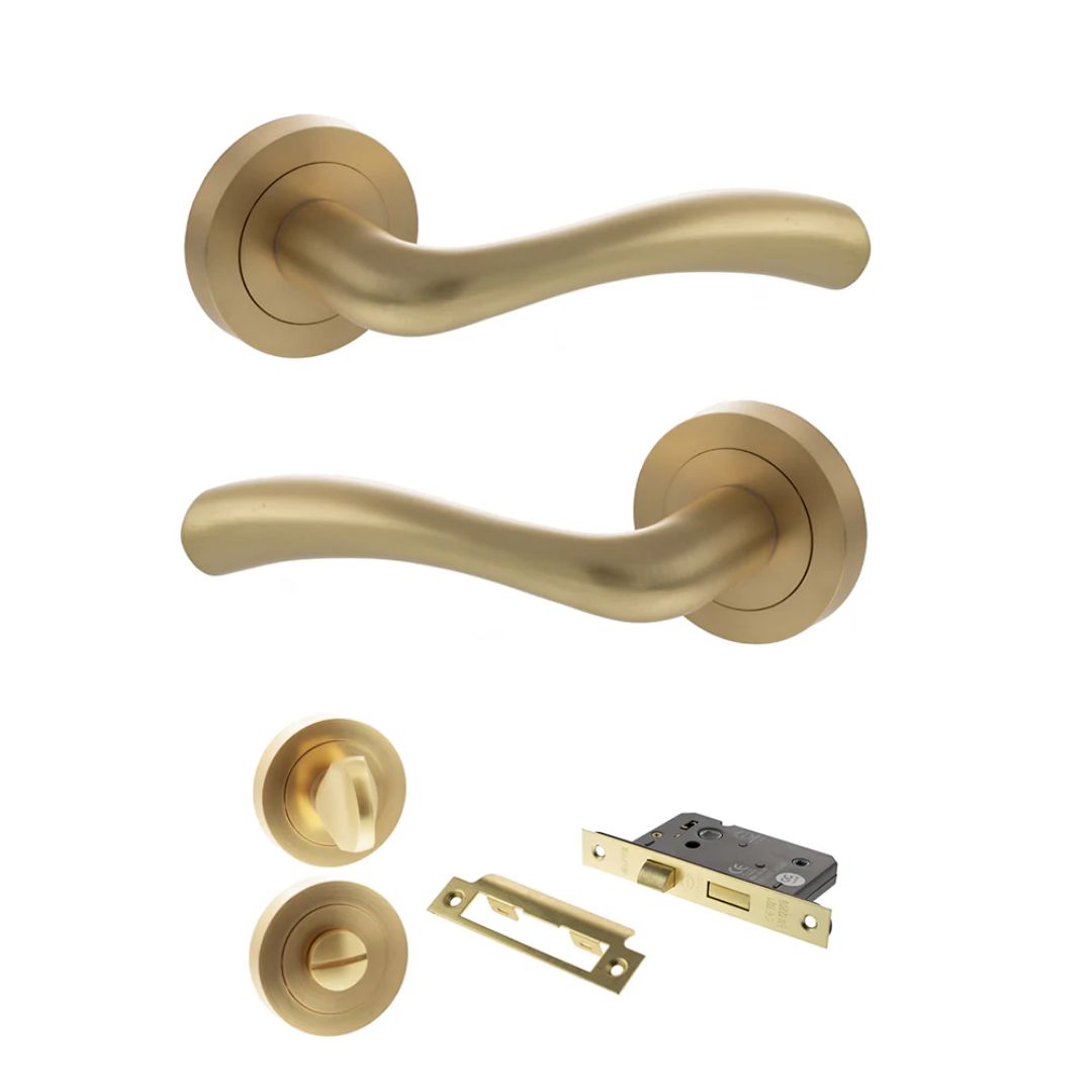 Atlantic S35R Status Texas on Round Rose Door Handle Pack
