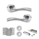 STATUS Texas Door Handle Pack (3 Lever Lock Set - 2.5" CE Sashlock, 3" Premium Hinges x3) - Satin Chrome