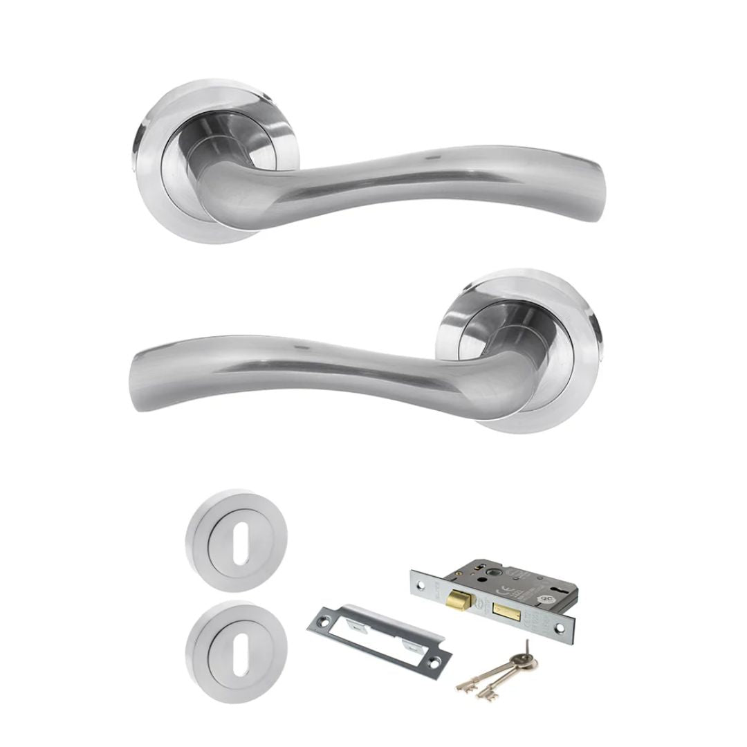 Atlantic S35R Status Texas on Round Rose Door Handle Pack