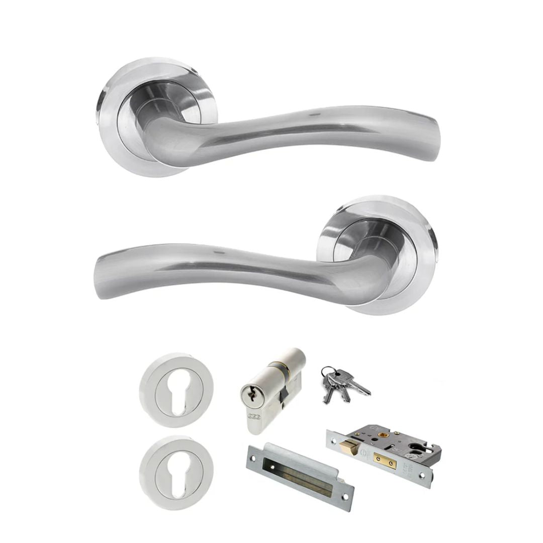 Atlantic S35R Status Texas on Round Rose Door Handle Pack