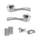 STATUS Texas Door Handle Pack (Latch Set - 2.5" Latch, 3" Hinges x2) - Satin Chrome