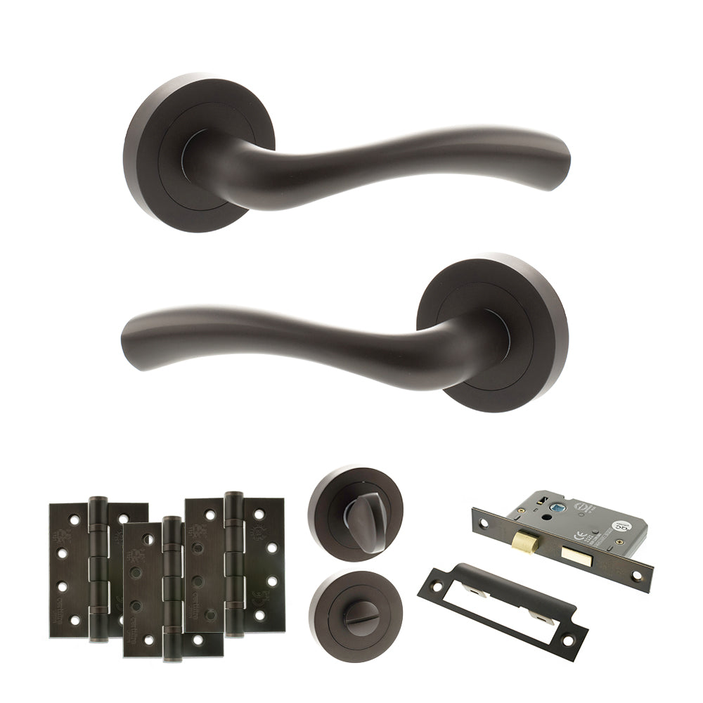 Atlantic S35R Status Texas on Round Rose Door Handle Pack