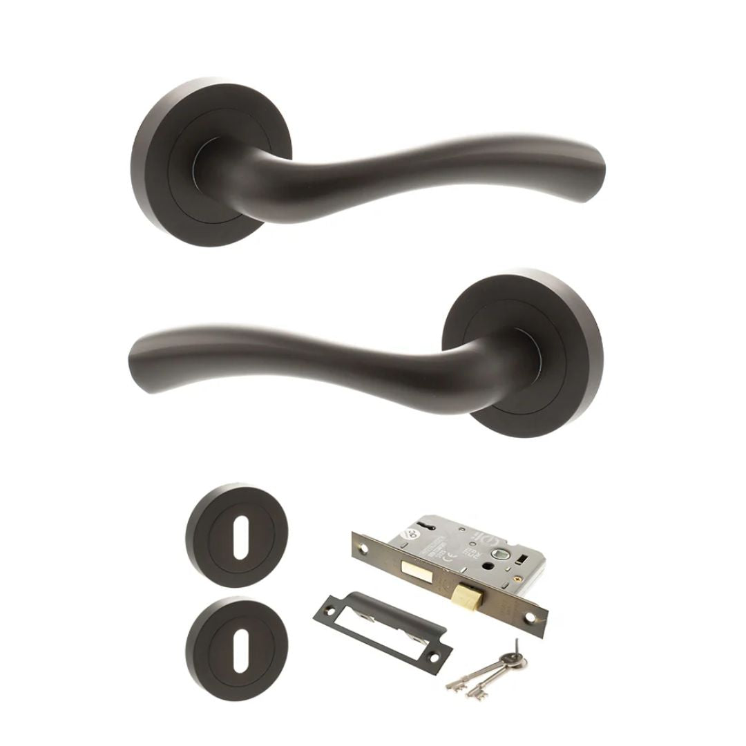 Atlantic S35R Status Texas on Round Rose Door Handle Pack