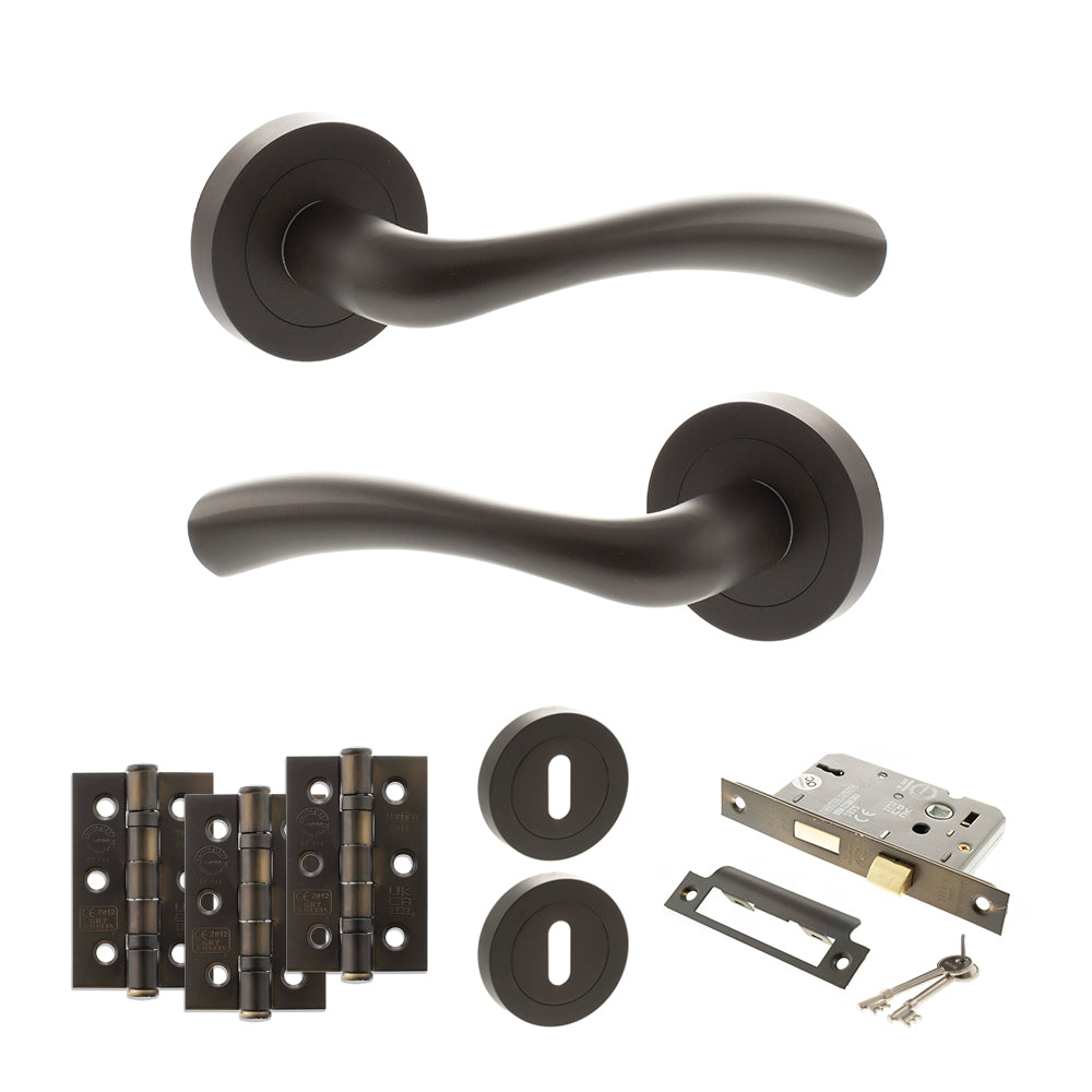Atlantic S35R Status Texas on Round Rose Door Handle Pack