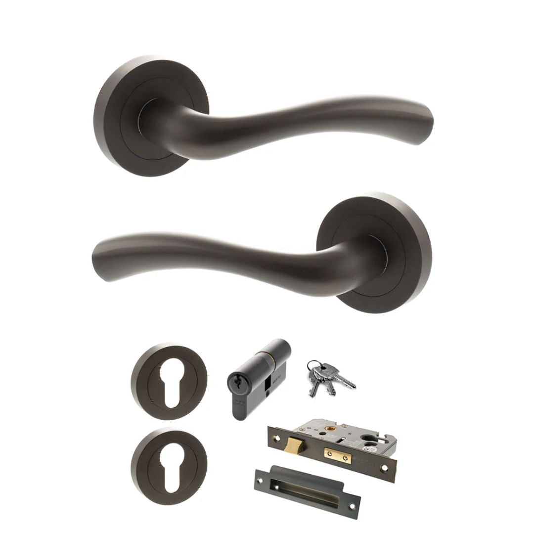 Atlantic S35R Status Texas on Round Rose Door Handle Pack