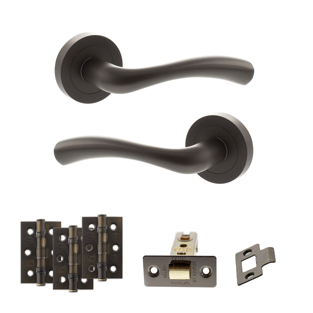 Atlantic S35R Status Texas on Round Rose Door Handle Pack