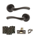 STATUS Texas Door Handle Pack (Latch Set - 3" CE Latch, 4" Fire Rated Hinges x3) - Urban Dark Bronze