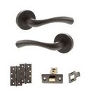 STATUS Texas Door Handle Pack (Latch Set - 3" CE Latch, 4" Slim Knuckle Hinges x2) - Urban Dark Bronze