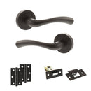 STATUS Texas Door Handle Pack (Latch Set - 2.5" Latch, 3" Hinges x2) - Urban Dark Bronze