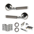 STATUS Dakota Door Handle Pack (Euro Lock Set - 3" CE Sashlock, 3" Premium Hinges x3) - Black Nickel/Polished Chrome