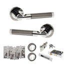 STATUS Dakota Door Handle Pack (Euro Lock Set - 2.5" CE Sashlock, 4" Fire Rated Hinges x3) - Black Nickel/Polished Chrome