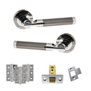 STATUS Dakota Door Handle Pack (Latch Set - 3" CE Latch, 3" Premium Hinges x3) - Black Nickel/Polished Chrome