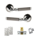 STATUS Dakota Door Handle Pack (Latch Set - 3" CE Latch, 4" Slim Knuckle Hinges x2) - Black Nickel/Polished Chrome