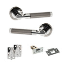 STATUS Dakota Door Handle Pack (Latch Set - 2.5" Latch, 3" Hinges x2) - Black Nickel/Polished Chrome