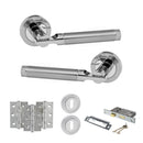 STATUS Dakota Door Handle Pack (3 Lever Lock Set - 2.5" CE Sashlock, 3" Premium Hinges x3) - Satin Chrome/Polished Chrome