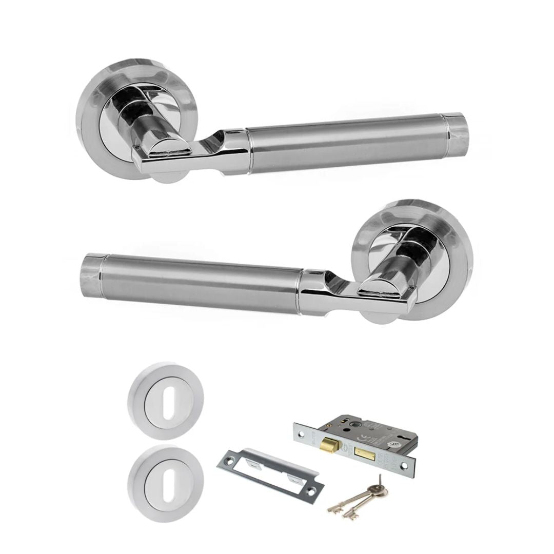 Atlantic S36R Status Dakota on Round Rose Door Handle Pack
