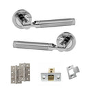 STATUS Dakota Door Handle Pack (Latch Set - 2.5" CE Latch, 4" Slim Knuckle Hinges x2) - Satin Chrome/Polished Chrome