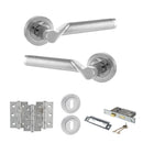 STATUS Hawaii Door Handle Pack (3 Lever Lock Set - 2.5" CE Sashlock, 3" Premium Hinges x3) - Satin Chrome/Polished Chrome