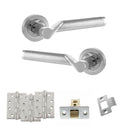 STATUS Hawaii Door Handle Pack (Latch Set - 2.5" CE Latch, 4" Fire Rated Hinges x3) - Satin Chrome/Polished Chrome