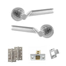 STATUS Hawaii Door Handle Pack (Latch Set - 3" CE Latch, 4" Slim Knuckle Hinges x2) - Satin Chrome/Polished Chrome