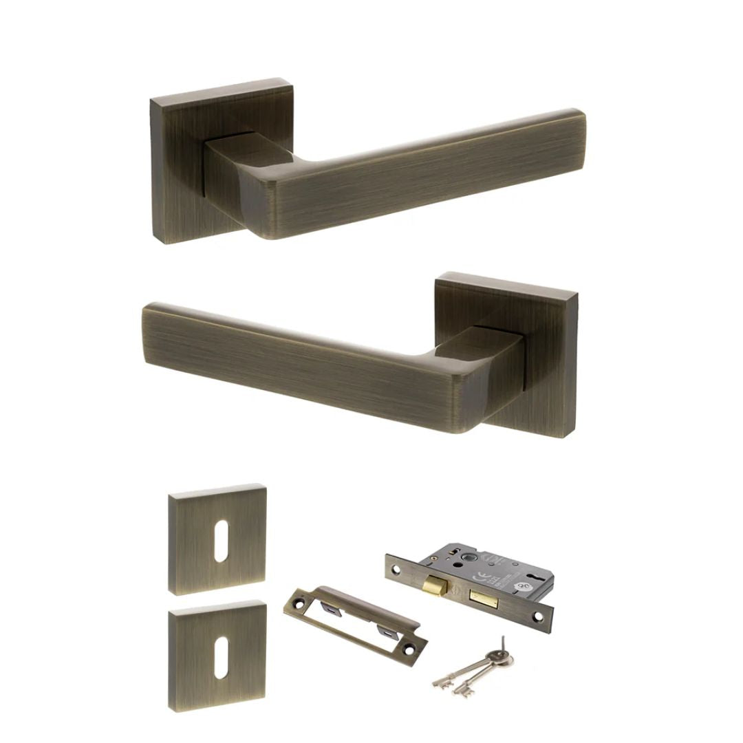 Atlantic S40S Status Montana on Square Rose Door Handle Pack