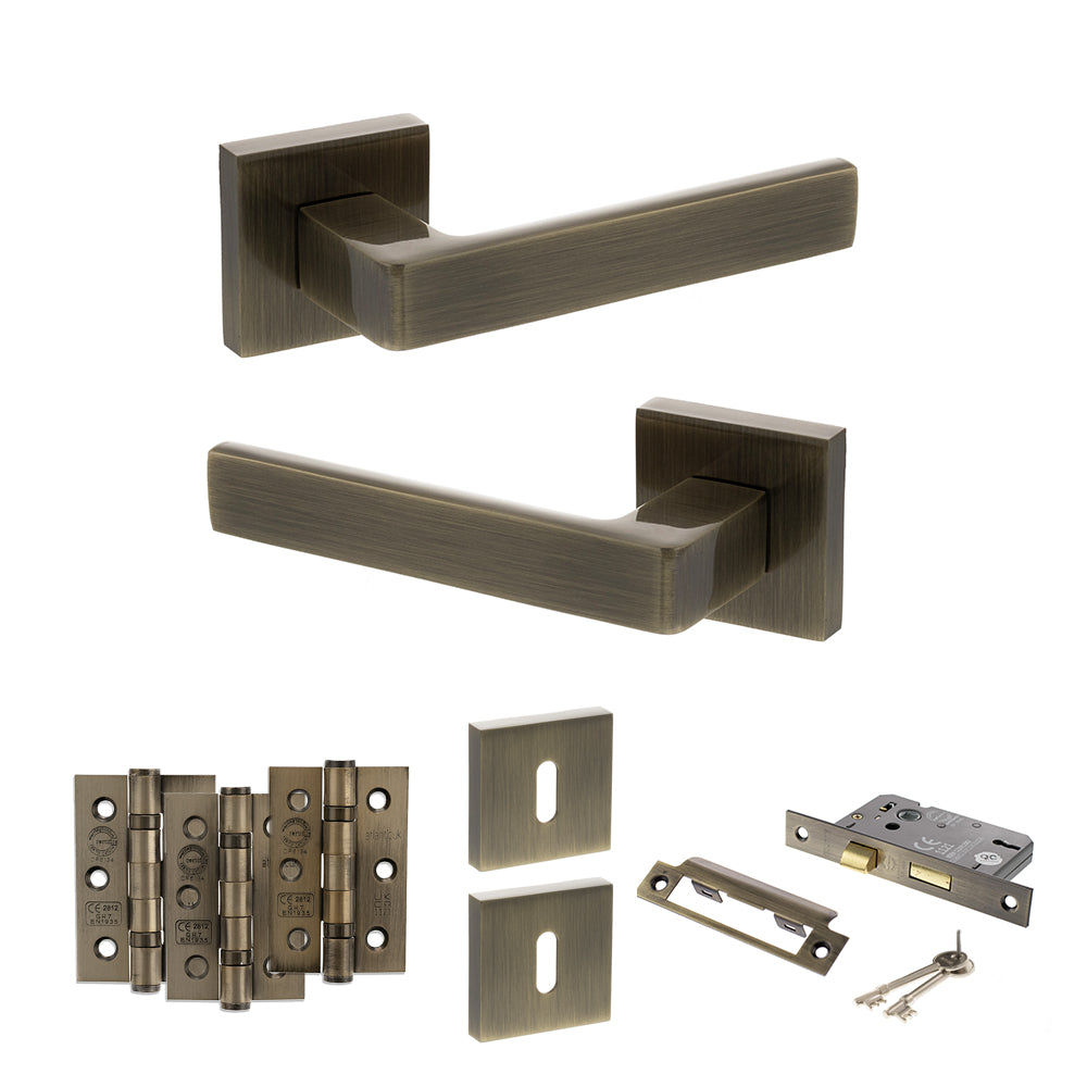 Atlantic S40S Status Montana on Square Rose Door Handle Pack
