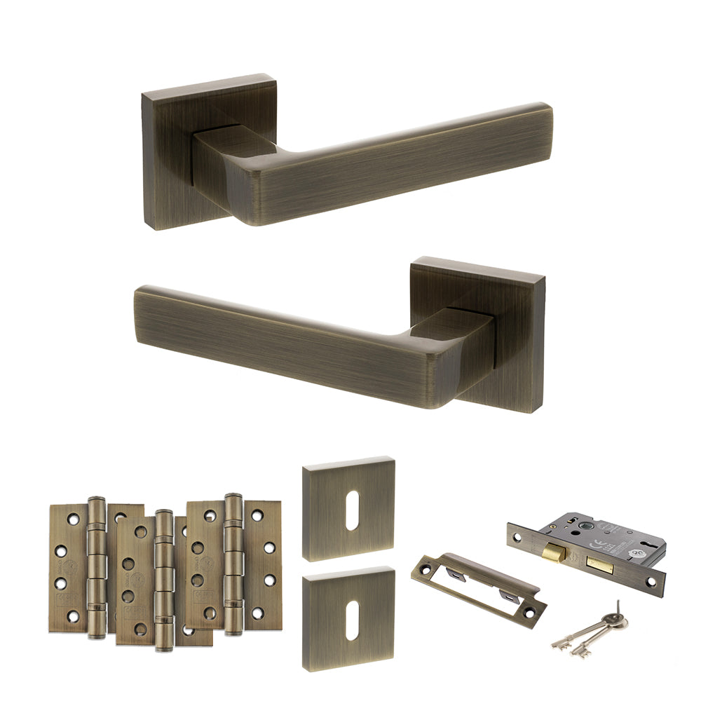 Atlantic S40S Status Montana on Square Rose Door Handle Pack