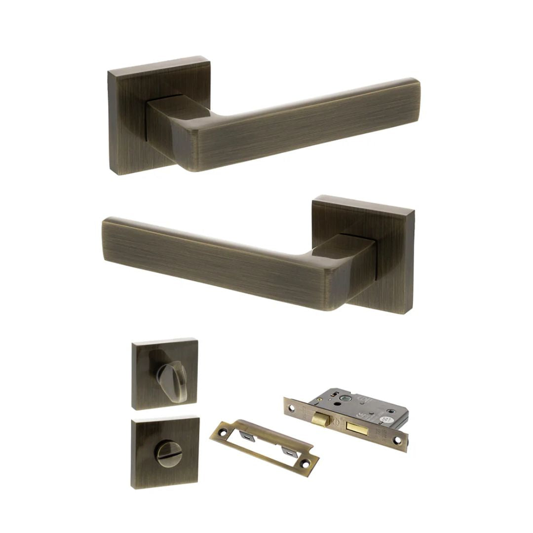 Atlantic S40S Status Montana on Square Rose Door Handle Pack